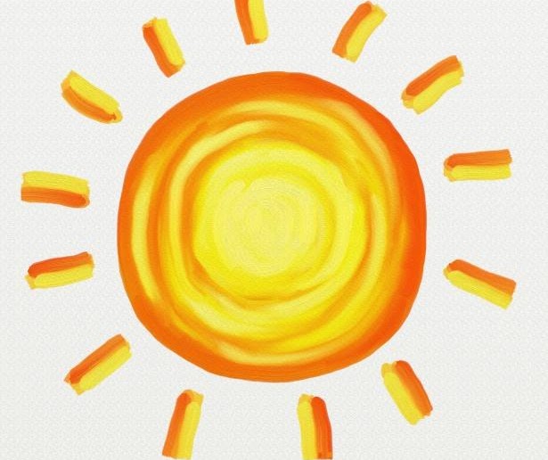Ilustración de un sol radiante